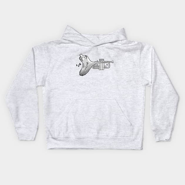 Trumpet Man Kids Hoodie by Warm Your Toes